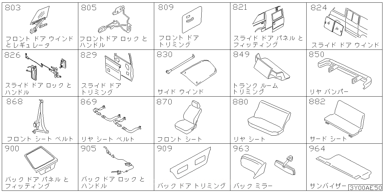 フロント ドア ウインドウ & レギュレター