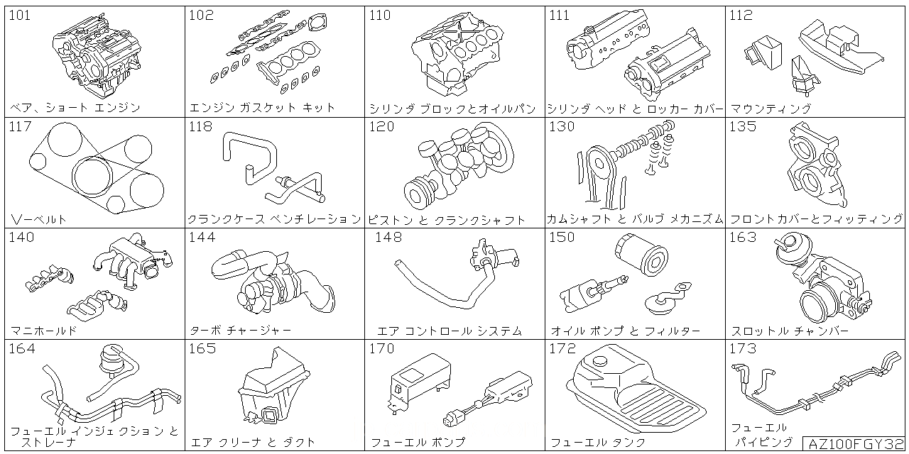 ベア & ショート エンジン アッセンブリ