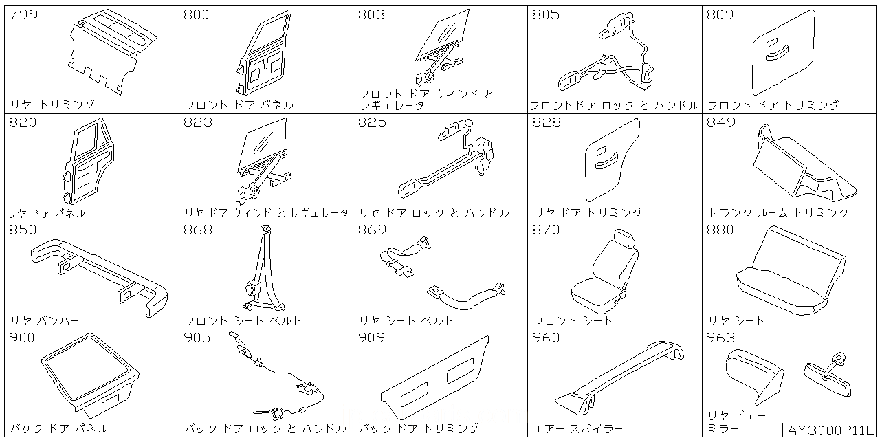 リア & バック パネル トリミング