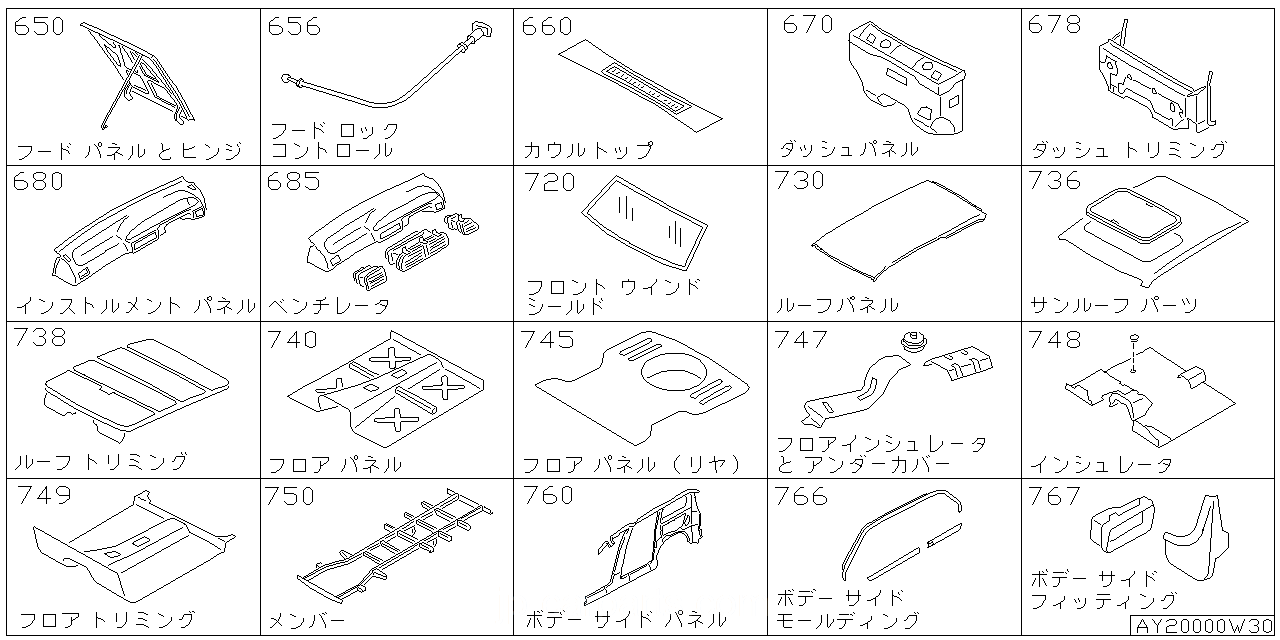 フード パネル ヒンジ