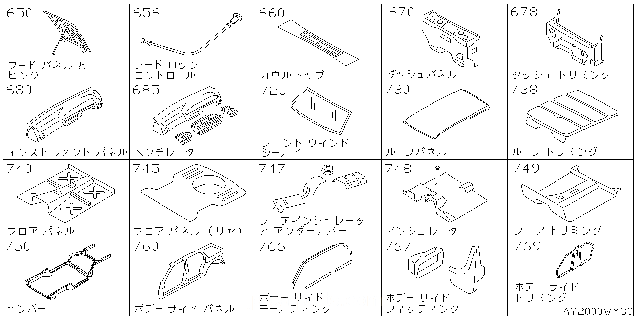 フード パネル ヒンジ