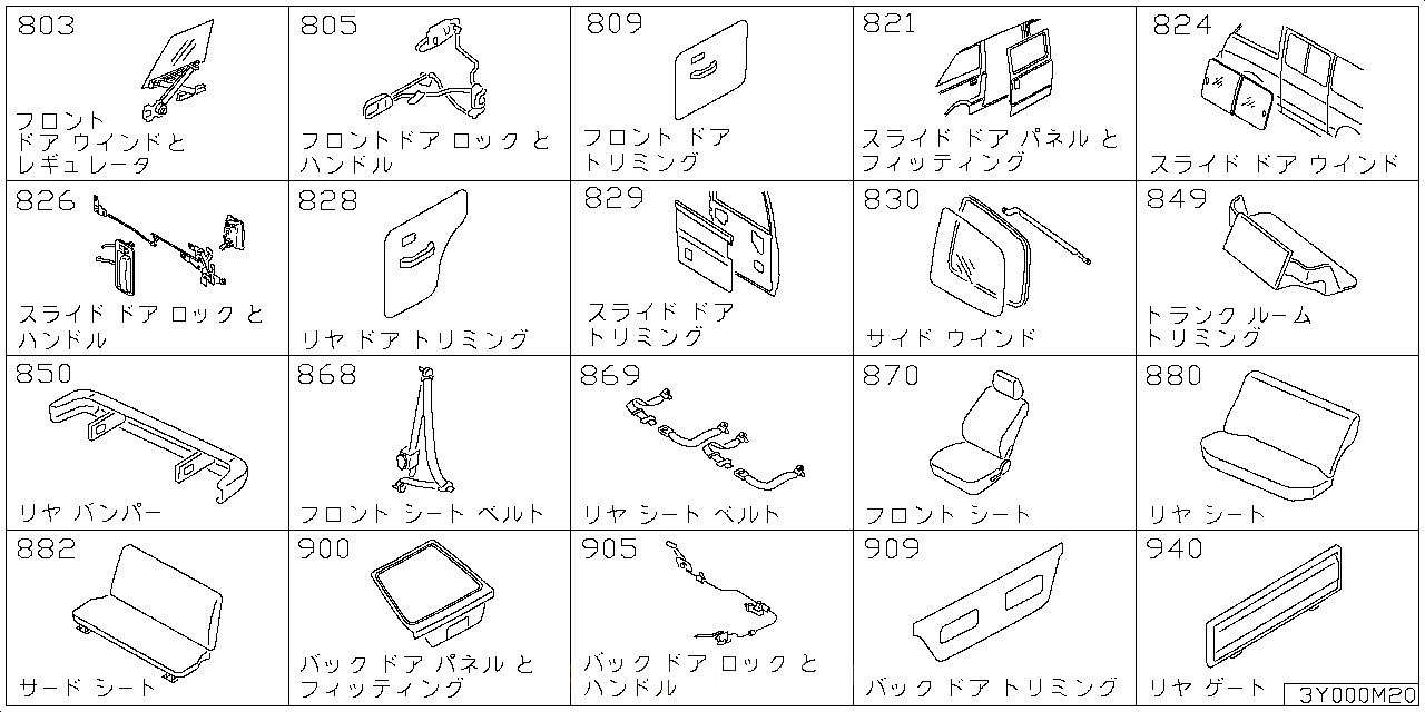 フロント ドア ウインドウ & レギュレター