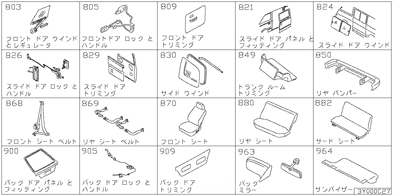 フロント ドア ウインドウ & レギュレター